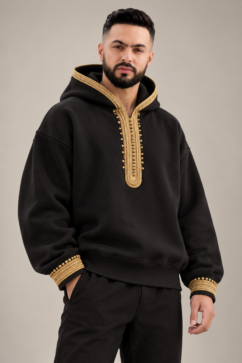 Maison AYT hoodie noir et or